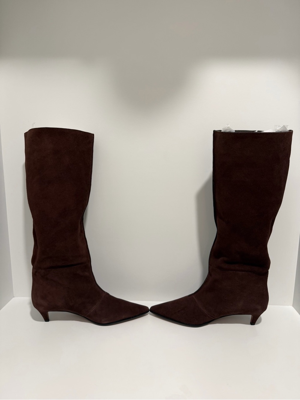 NEW Madewell The Emilie Tall Boot pull on Suede Chocolate Raisin 7 NX078 $348 - Picture 9 of 11